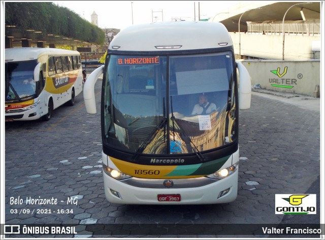 Empresa Gontijo de Transportes 18560 na cidade de Belo Horizonte, Minas Gerais, Brasil, por Valter Francisco. ID da foto: 9842205.