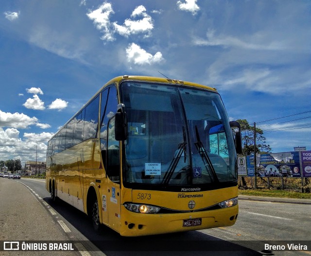 Viação Itapemirim 5873 na cidade de Campos dos Goytacazes, Rio de Janeiro, Brasil, por Breno Vieira. ID da foto: 9841924.