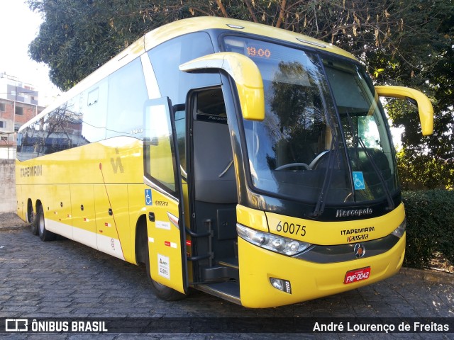 Viação Itapemirim 60075 na cidade de Ipatinga, Minas Gerais, Brasil, por André Lourenço de Freitas. ID da foto: 9842528.