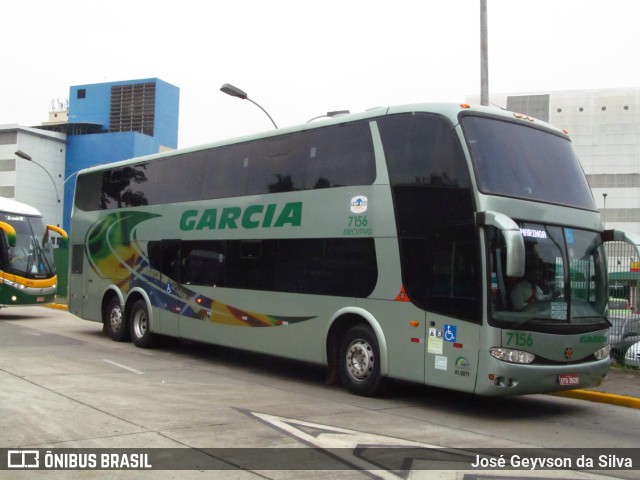 Viação Garcia 7156 na cidade de São Paulo, São Paulo, Brasil, por José Geyvson da Silva. Número da foto: #9845444.