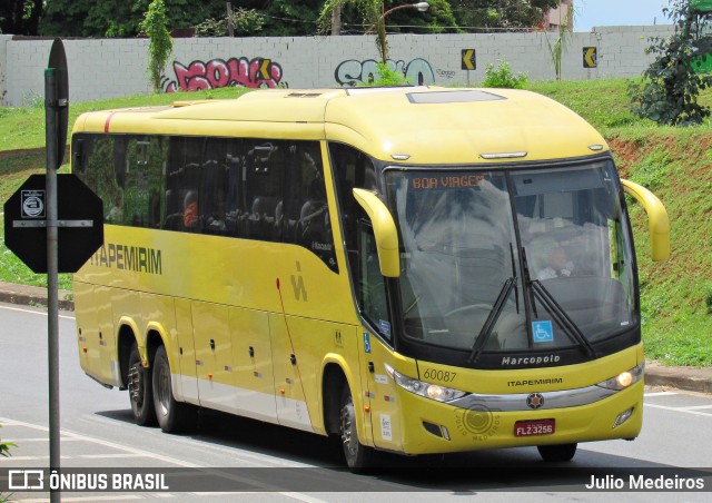 Viação Itapemirim 60087 na cidade de Campinas, São Paulo, Brasil, por Julio Medeiros. ID da foto: 9847564.