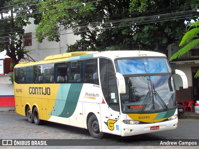 Empresa Gontijo de Transportes 16045 na cidade de Pirapora, Minas Gerais, Brasil, por Andrew Campos. ID da foto: 9853807.