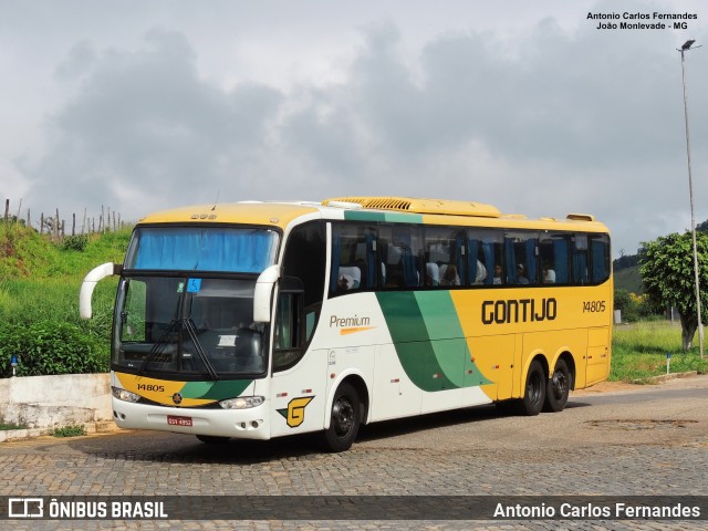 Empresa Gontijo de Transportes 14805 na cidade de João Monlevade, Minas Gerais, Brasil, por Antonio Carlos Fernandes. ID da foto: 9852298.