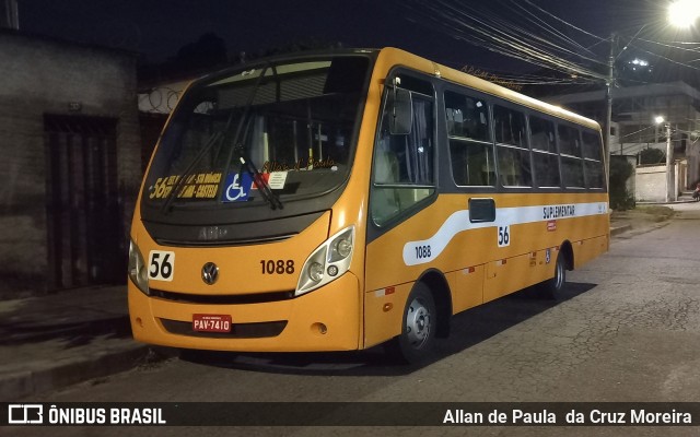 Transporte Suplementar de Belo Horizonte 1088 na cidade de Belo Horizonte, Minas Gerais, Brasil, por Allan de Paula  da Cruz Moreira. Número da foto: #9853757.