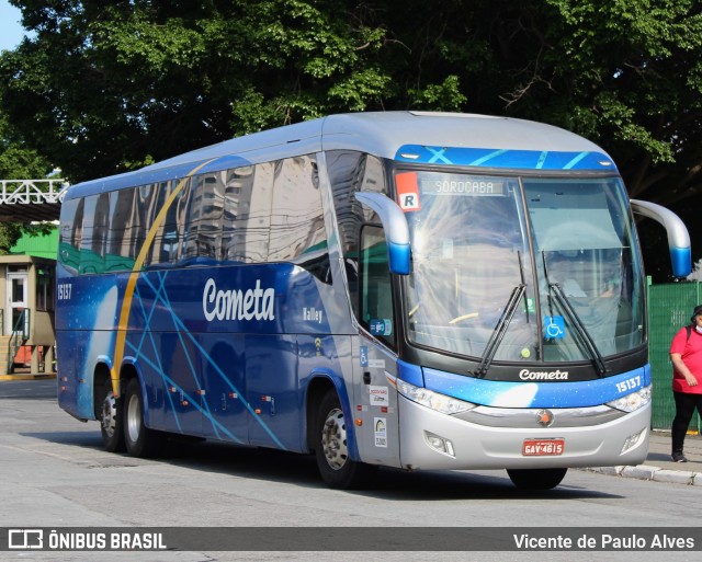 Viação Cometa 15137 na cidade de São Paulo, São Paulo, Brasil, por Vicente de Paulo Alves. ID da foto: 9855836.