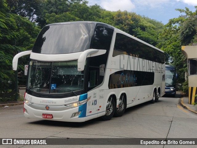 Auto Viação Catarinense 3718 na cidade de São Paulo, São Paulo, Brasil, por Espedito de Brito Gomes. ID da foto: 9856912.