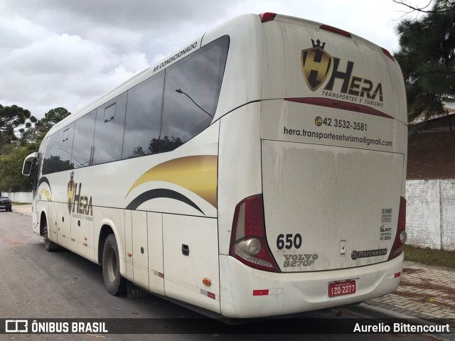 Hera Transportes e Turismo 650 na cidade de Curitiba, Paraná, Brasil, por Aurelio Bittencourt. ID da foto: 9862046.