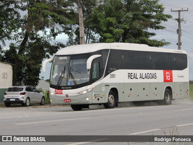 Real Alagoas de Viação 3101 na cidade de Messias, Alagoas, Brasil, por Rodrigo Fonseca. ID da foto: 9862623.