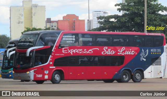 Expresso São Luiz 7680 na cidade de Goiânia, Goiás, Brasil, por Carlos Júnior. ID da foto: 9864871.