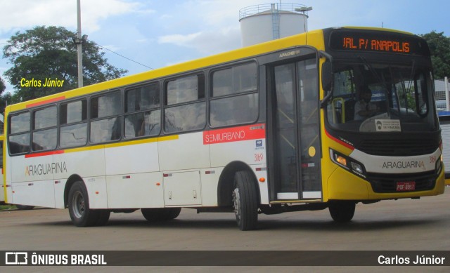 Viação Araguarina 3169 na cidade de Goiânia, Goiás, Brasil, por Carlos Júnior. ID da foto: 9864500.