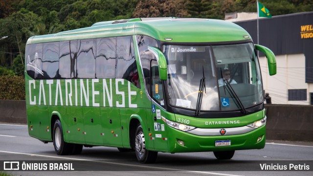 Auto Viação Catarinense 3360 na cidade de Joinville, Santa Catarina, Brasil, por Vinicius Petris. ID da foto: 9865185.