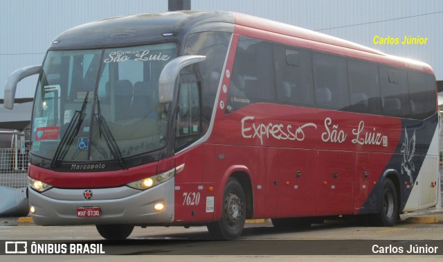 Expresso São Luiz 7620 na cidade de Goiânia, Goiás, Brasil, por Carlos Júnior. ID da foto: 9864850.