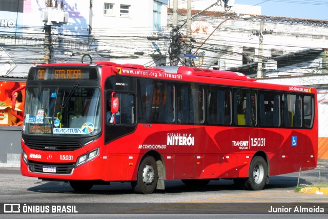 Viação Araçatuba 1.5.031 na cidade de Niterói, Rio de Janeiro, Brasil, por Junior Almeida. ID da foto: 9867828.