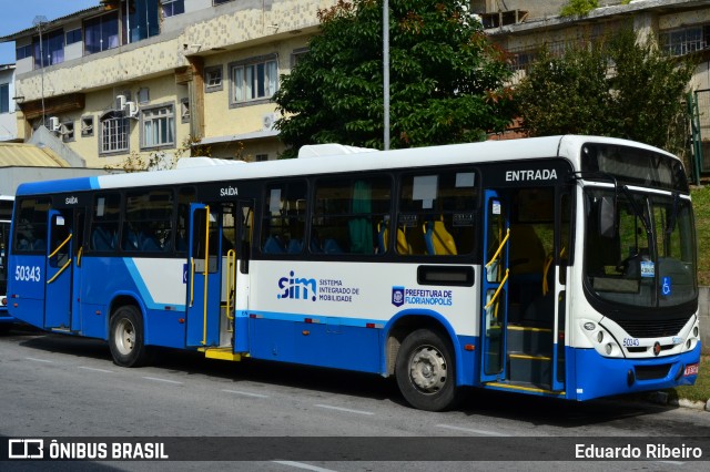 Transol Transportes Coletivos 50343 na cidade de Florianópolis, Santa Catarina, Brasil, por Eduardo Ribeiro. Número da foto: #9870848.