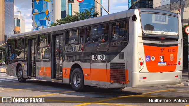 TRANSPPASS - Transporte de Passageiros 8 0033 na cidade de São Paulo, São Paulo, Brasil, por Guilherme  Palma. ID da foto: 9870561.