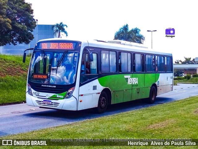 Terra Auto Viação 1032 na cidade de Paulínia, São Paulo, Brasil, por Henrique Alves de Paula Silva. ID da foto: 9870916.