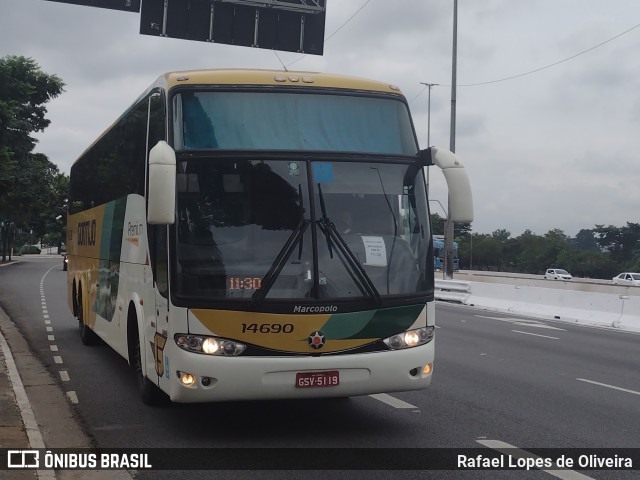 Empresa Gontijo de Transportes 14690 na cidade de São Paulo, São Paulo, Brasil, por Rafael Lopes de Oliveira. ID da foto: 9869969.