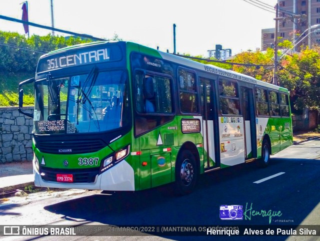 VB Transportes e Turismo 3387 na cidade de Campinas, São Paulo, Brasil, por Henrique Alves de Paula Silva. ID da foto: 9872977.