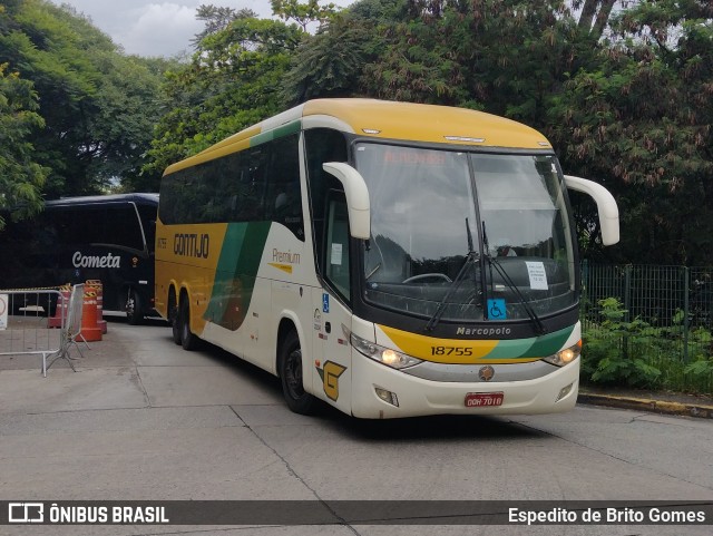 Empresa Gontijo de Transportes 18755 na cidade de São Paulo, São Paulo, Brasil, por Espedito de Brito Gomes. ID da foto: 9872046.