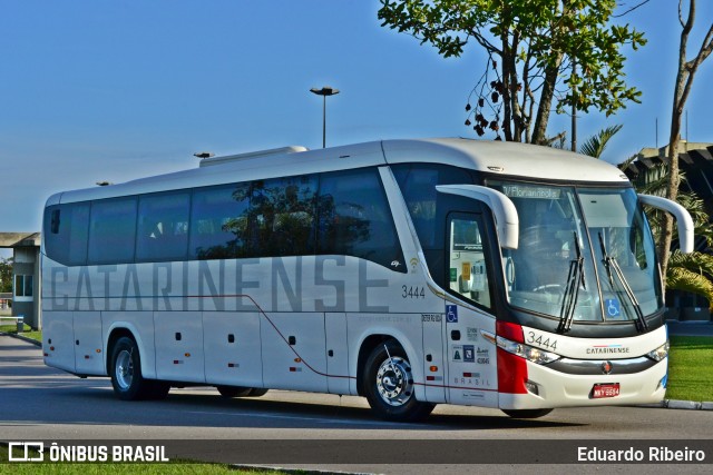 Auto Viação Catarinense 3444 na cidade de Florianópolis, Santa Catarina, Brasil, por Eduardo Ribeiro. ID da foto: 9872863.