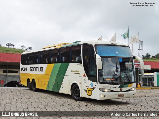 Empresa Gontijo de Transportes 17290 na cidade de João Monlevade, Minas Gerais, Brasil, por Antonio Carlos Fernandes. ID da foto: 9874635.