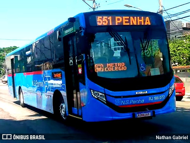 Viação Nossa Senhora da Penha RJ 188.072 na cidade de Rio de Janeiro, Rio de Janeiro, Brasil, por Nathan Gabriel. Número da foto: #9874648.