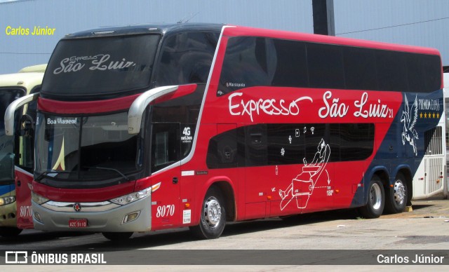 Expresso São Luiz 8070 na cidade de Goiânia, Goiás, Brasil, por Carlos Júnior. Número da foto: #9874304.