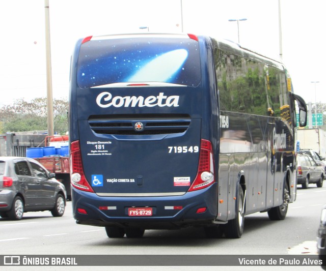 Viação Cometa 719549 na cidade de São Paulo, São Paulo, Brasil, por Vicente de Paulo Alves. Número da foto: #9874511.