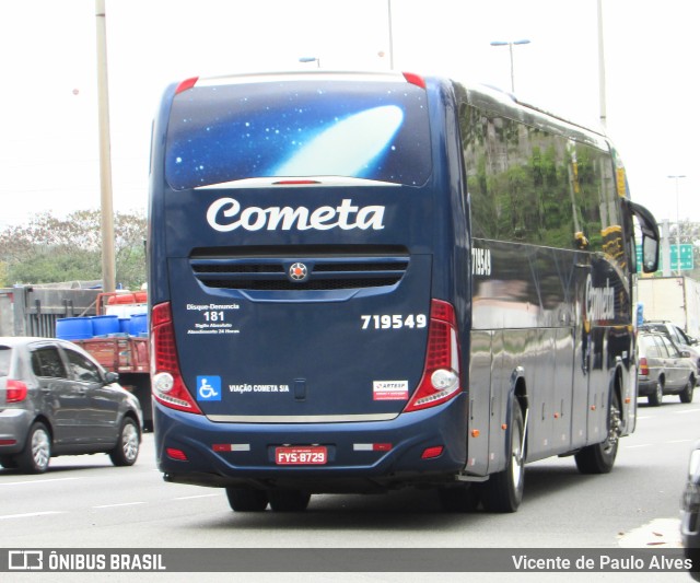 Viação Cometa 719549 na cidade de São Paulo, São Paulo, Brasil, por Vicente de Paulo Alves. ID da foto: 9874511.