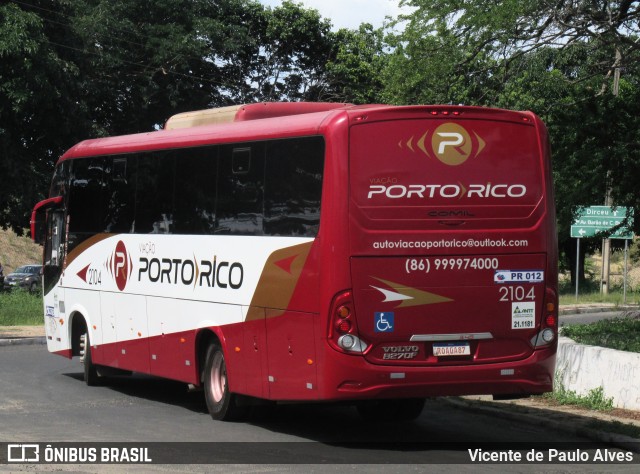 Auto Viação Porto Rico 2104 na cidade de Teresina, Piauí, Brasil, por Vicente de Paulo Alves. ID da foto: 9874795.