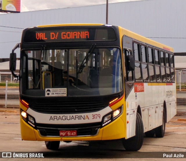 Viação Araguarina 3179 na cidade de Goiânia, Goiás, Brasil, por Paul Azile. ID da foto: 9800866.