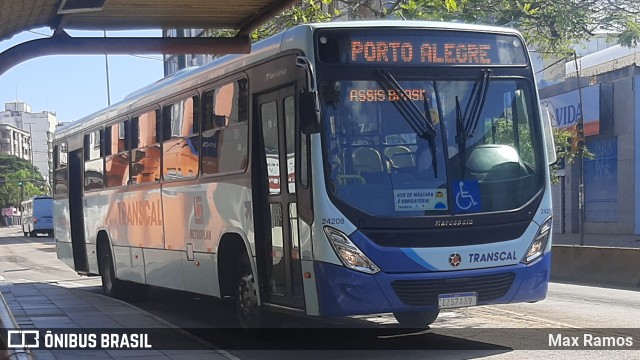 Transcal Sul Transportes Coletivos 24208 na cidade de Porto Alegre, Rio Grande do Sul, Brasil, por Max Ramos. ID da foto: 9799397.