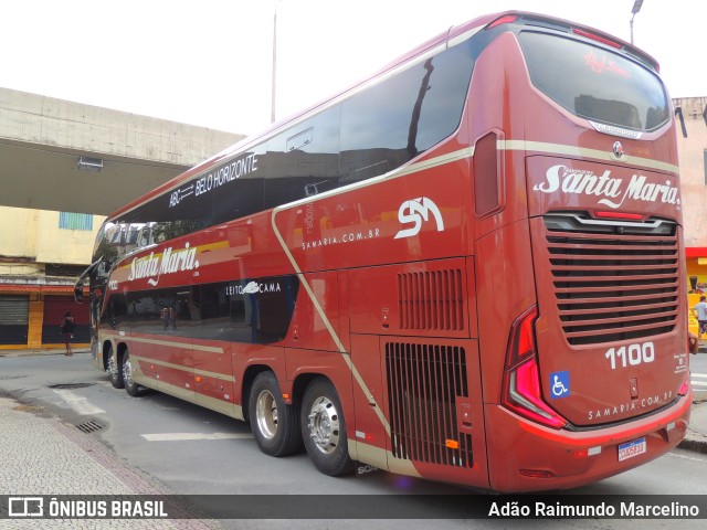 Santa Maria Fretamento e Turismo 1100 na cidade de Belo Horizonte, Minas Gerais, Brasil, por Adão Raimundo Marcelino. ID da foto: 9804842.