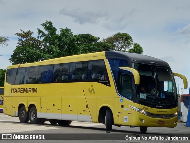 Viação Itapemirim 60037 na cidade de Goiânia, Goiás, Brasil, por Ônibus No Asfalto Janderson. Número da foto: #9805733.