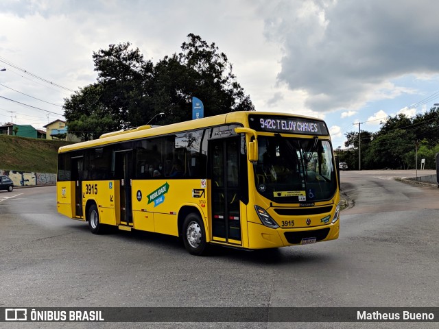 Auto Ônibus Três Irmãos 3915 na cidade de Jundiaí, São Paulo, Brasil, por Matheus Bueno. ID da foto: 9807355.