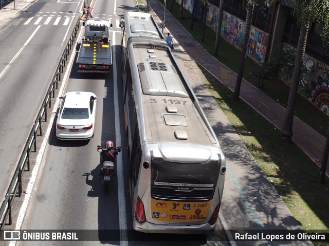 Viação Metrópole Paulista - Zona Leste 3 1197 na cidade de São Paulo, São Paulo, Brasil, por Rafael Lopes de Oliveira. Número da foto: #9805647.