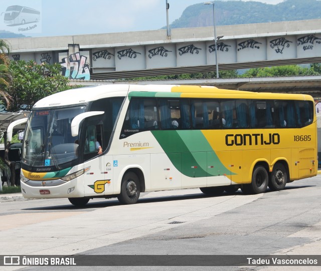 Empresa Gontijo de Transportes 18685 na cidade de Rio de Janeiro, Rio de Janeiro, Brasil, por Tadeu Vasconcelos. ID da foto: 9808216.