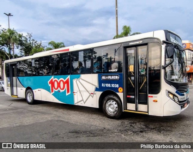 Auto Viação 1001 RJ 108.1038 na cidade de Niterói, Rio de Janeiro, Brasil, por Phillip Barbosa da silva. ID da foto: 9806877.