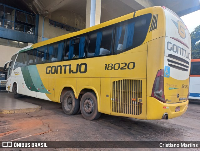 Empresa Gontijo de Transportes 18020 na cidade de Montes Claros, Minas Gerais, Brasil, por Cristiano Martins. ID da foto: 9805390.