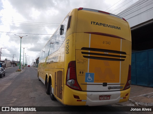 Viação Itapemirim 60043 na cidade de Juripiranga, Paraíba, Brasil, por Jonas Alves. ID da foto: 9811251.