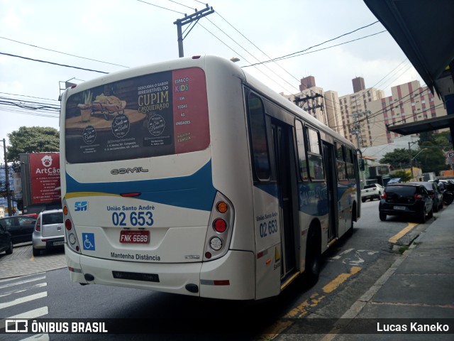 Viação Vaz 02 653 na cidade de Santo André, São Paulo, Brasil, por Lucas Kaneko. Número da foto: #9810029.