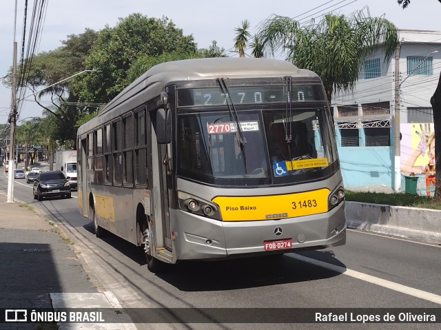 Viação Metrópole Paulista - Zona Leste 3 1483 na cidade de São Paulo, São Paulo, Brasil, por Rafael Lopes de Oliveira. Número da foto: #9812083.