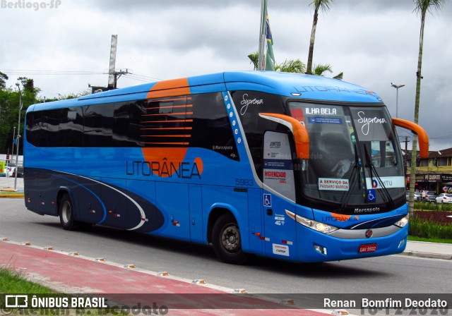 Litorânea Transportes Coletivos 5983 na cidade de São Paulo, São Paulo, Brasil, por Renan  Bomfim Deodato. ID da foto: 9812455.