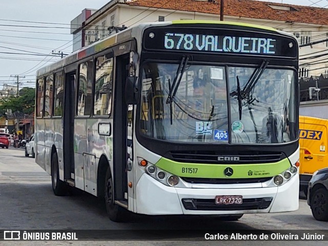 Viação Vila Real B11517 na cidade de Rio de Janeiro, Rio de Janeiro, Brasil, por Carlos Alberto de Oliveira Júnior. ID da foto: 9812996.