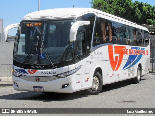 Viação Teresópolis RJ 203.042 na cidade de Rio de Janeiro, Rio de Janeiro, Brasil, por Luiz Guilherme. Número da foto: #9814830.