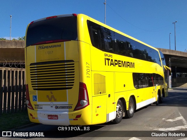 Viação Itapemirim 17017 na cidade de Porto Alegre, Rio Grande do Sul, Brasil, por Claudio Roberto. Número da foto: #9814785.