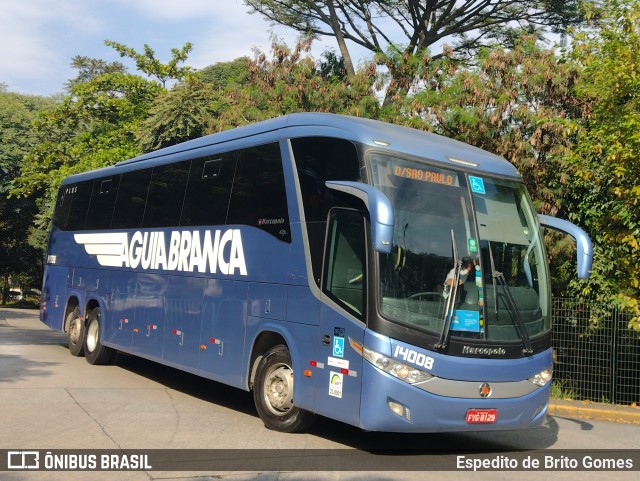 Viação Águia Branca 14008 na cidade de São Paulo, São Paulo, Brasil, por Espedito de Brito Gomes. Número da foto: #9814477.