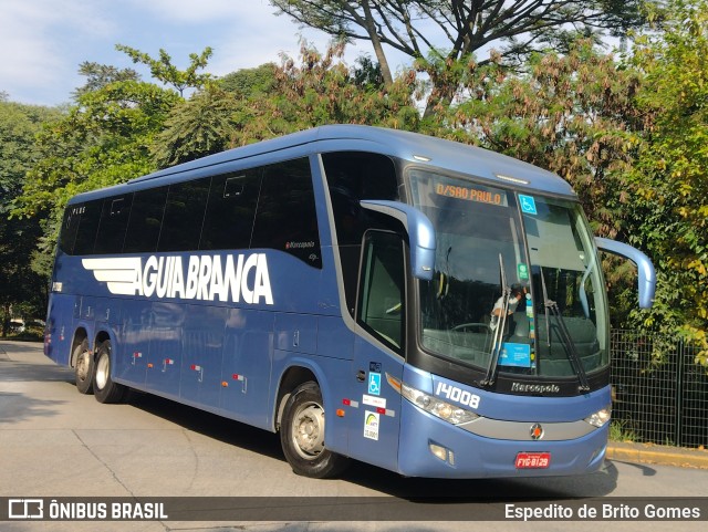 Viação Águia Branca 14008 na cidade de São Paulo, São Paulo, Brasil, por Espedito de Brito Gomes. ID da foto: 9814477.