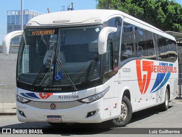 Viação Teresópolis RJ 203.006 na cidade de Rio de Janeiro, Rio de Janeiro, Brasil, por Luiz Guilherme. Número da foto: #9814843.