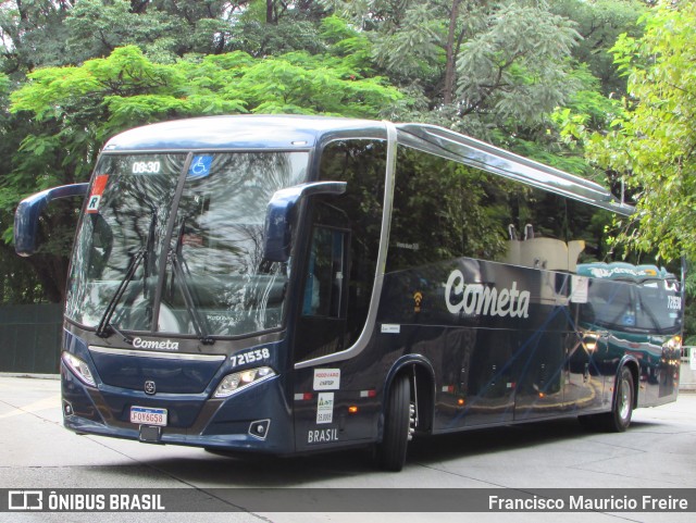 Viação Cometa 721538 na cidade de São Paulo, São Paulo, Brasil, por Francisco Mauricio Freire. Número da foto: #9816407.